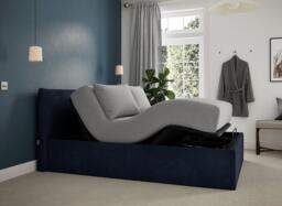 Silentnight Perrie Ergomotion Adjustable Upholstered Bed Frame - 4'6 Double - Blue