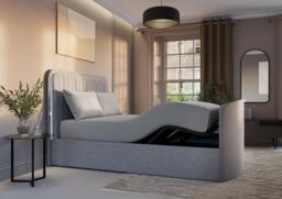 Alexis Adjustable TV Bed - 6'0 Super king - Grey - thumbnail 2