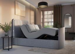 Alexis Adjustable TV Bed - 6'0 Super king - Grey - thumbnail 1