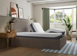 Silentnight Holden Sleepmotion Adjustable Upholstered Bed Frame - 5'0 King - Grey - thumbnail 2