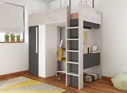 Liam High Sleeper - 3'0 Euro single - White