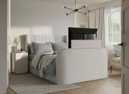 Foley Adjustable TV Bed - 6'0 Super king - Grey - thumbnail 5