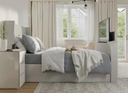 Foley Adjustable TV Bed - 6'0 Super king - Grey - thumbnail 6