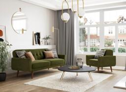 Gallway 3 Seater Sofa Bed - Green - thumbnail 2
