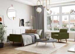 Gallway 3 Seater Sofa Bed - Green - thumbnail 3