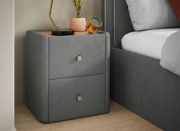Silentnight Harry Upholstered Bedside Table - Grey