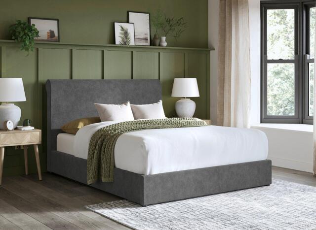 Josephina Upholstered Bed Frame - 4'0 Small double - Grey - image 1
