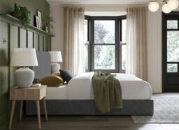 Josephina Upholstered Bed Frame - 4'0 Small double - Grey - thumbnail 2