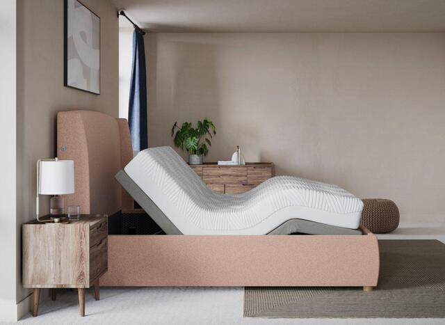 TEMPUR® Linford Sleepmotion Adjustable Upholstered Bed Frame - 4'6 Double - Pink - image 1