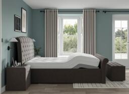 Paris Sleepmotion Adjustable Upholstered Bed Frame - 5'0 King - Grey - thumbnail 3