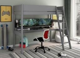 Anderson XL High Sleeper Bed Frame with Desk - 3'0 Single - Grey - thumbnail 1