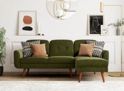 Gallway 3 Seater Corner Sofa Bed - Green