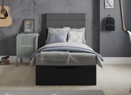 Sutton Upholstered Ottoman Bed Frame - 3'0 Single - Grey - thumbnail 3