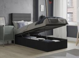 Sutton Upholstered Ottoman Bed Frame - 3'0 Single - Grey - thumbnail 2