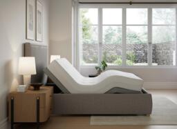 TEMPUR® Duxford Sleepmotion Adjustable Upholstered Bed Frame - 6'0 Super king - Grey