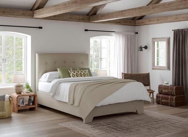 Jenkins Upholstered Ottoman Bed Frame - 6'0 Super king - Cream - image 1