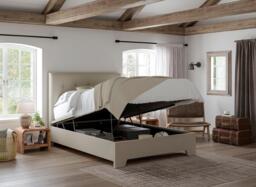 Jenkins Upholstered Ottoman Bed Frame - 6'0 Super king - Cream - thumbnail 2