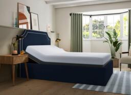 Silentnight Holden Sleepmotion Adjustable Upholstered Bed Frame - 5'0 King - Blue - thumbnail 4