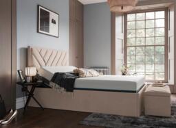 House Beautiful Jay Sleepmotion Adjustable Velvet-Finish Bed Frame - 6'0 Super king - Beige - thumbnail 3