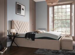 House Beautiful Jay Sleepmotion Adjustable Velvet-Finish Bed Frame - 6'0 Super king - Beige - thumbnail 4
