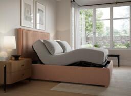 TEMPUR® Duxford Ergomotion Adjustable Upholstered Bed Frame - 6'0 Super king - Pink