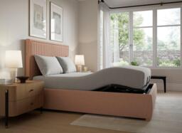 TEMPUR® Duxford Ergomotion Adjustable Upholstered Bed Frame - 6'0 Super king - Pink - thumbnail 2