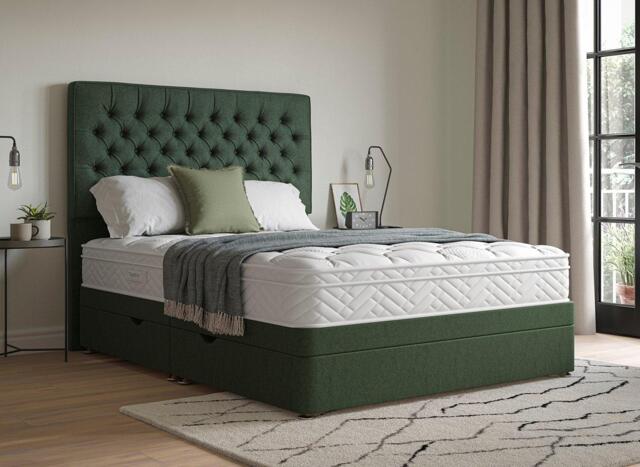 Sleepeezee Contemporary Ottoman Divan Bed Base - 4'6 Double - Green