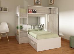 Jenna Kids Multiway Bunk Bed - 3'0 Euro single - White