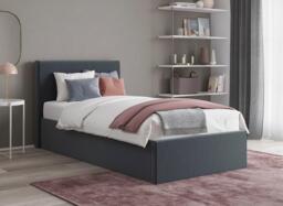 Yardley Upholstered Ottoman Bed Frame - 3'0 Single - Grey - thumbnail 2