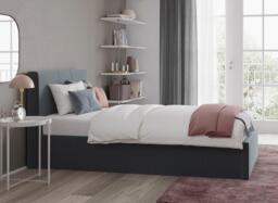 Yardley Upholstered Ottoman Bed Frame - 3'0 Single - Grey - thumbnail 3