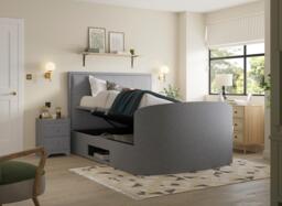 Hopkins TV Bed - 4'6 Double - Grey - thumbnail 3