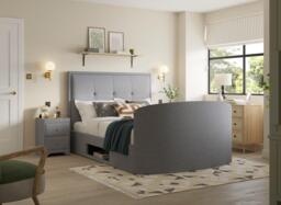 Hopkins TV Bed - 4'6 Double - Grey - thumbnail 2