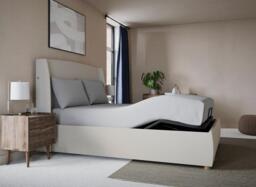 TEMPUR® Linford Ergomotion Adjustable Upholstered Bed Frame - 6'0 Super king - Cream - thumbnail 2