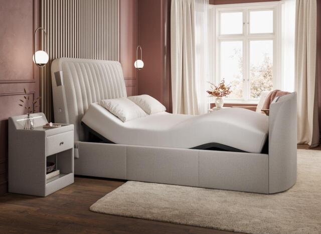 Yokohama Adjustable TV Bed - 4'6 Double - Beige - image 1