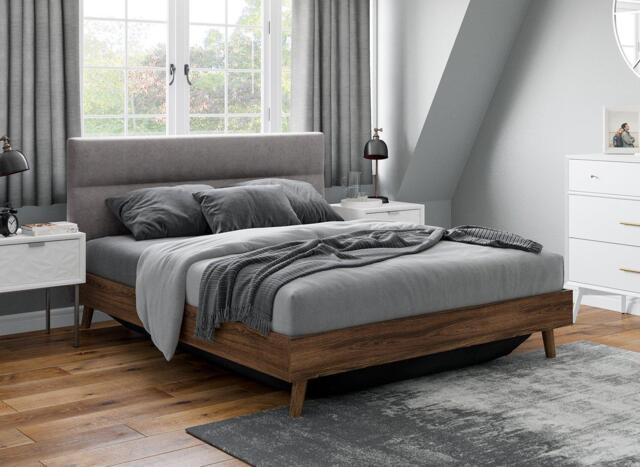 Florence Velvet-Finish Shadow Ottoman Bed Frame - 4'6 Double - Grey