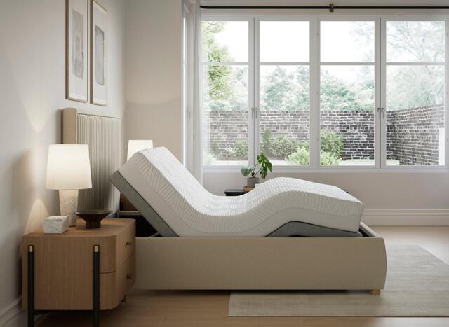 TEMPUR® Duxford Sleepmotion Adjustable Upholstered Bed Frame - 6'0 Super king - Cream - image 1