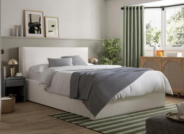 Bethany Upholstered Ottoman Bed Frame - 6'0 Super king - Grey - image 1