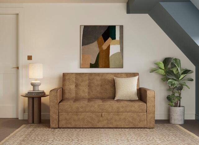 Haze 2-Seater Pull-Out Sofa Bed - Brown - image 1