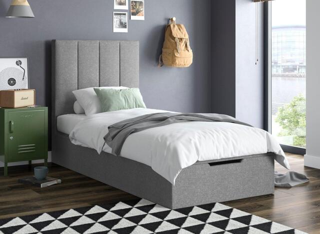 Ealing Ottoman Bed Frame - 3'0 Single - Silver - image 1