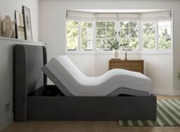 Silentnight Payton Sleepmotion Adjustable Upholstered Bed Frame - 4'6 Double - Grey