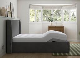Silentnight Payton Sleepmotion Adjustable Upholstered Bed Frame - 4'6 Double - Grey - thumbnail 4