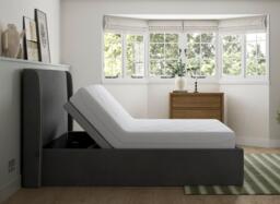 Silentnight Payton Sleepmotion Adjustable Upholstered Bed Frame - 4'6 Double - Grey - thumbnail 3
