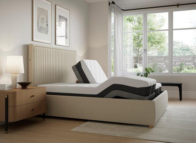 TEMPUR® Duxford Sleepmotion Adjustable Upholstered Bed Frame - 6'0 Super king - Cream - image 1