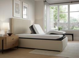 TEMPUR® Duxford Sleepmotion Adjustable Upholstered Bed Frame - 6'0 Super king - Cream - thumbnail 2