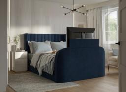 Foley Upholstered TV Bed Frame - 5'0 King - Blue