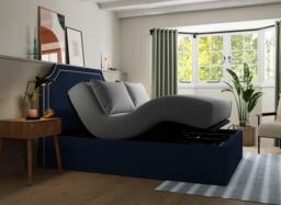 Silentnight Holden Ergomotion Adjustable Upholstered Bed Frame - 5'0 King - Blue
