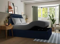 Silentnight Holden Ergomotion Adjustable Upholstered Bed Frame - 5'0 King - Blue - thumbnail 2