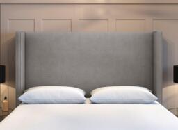 Flaxby Kettlewell Winged Headboard - 6'0 Super king - Silver - thumbnail 1