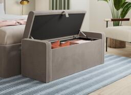 Silentnight Wyatt Upholstered Blanket Box - Grey - thumbnail 2