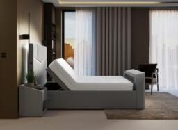 Quantum Adjustable TV Bed - 4'6 Double - Grey - thumbnail 4